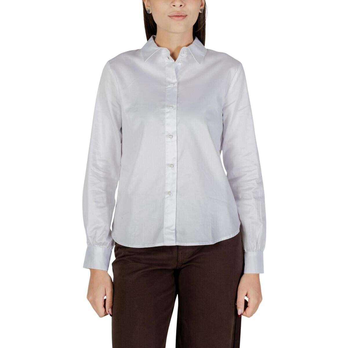 Jacqueline De Yong  Jdywillow L/S Pearl Shirt Wvn 15358208  Bílá