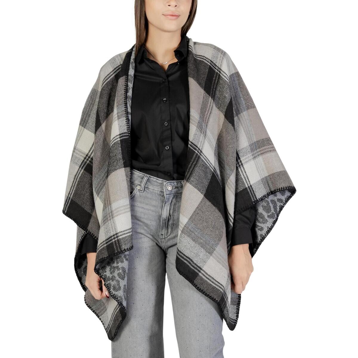 Pieces  Pcjalina Poncho Reversable Bc 17159709  Šedá