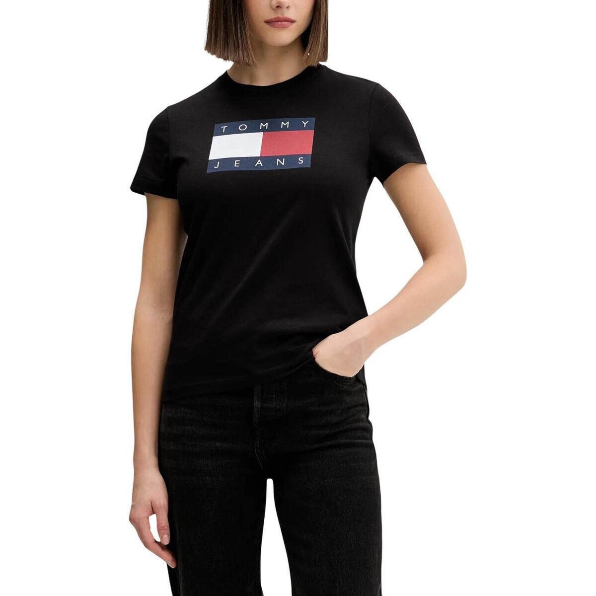Tommy Hilfiger  TJW REG TJ FLAG SS T DW0DW22562  Černá