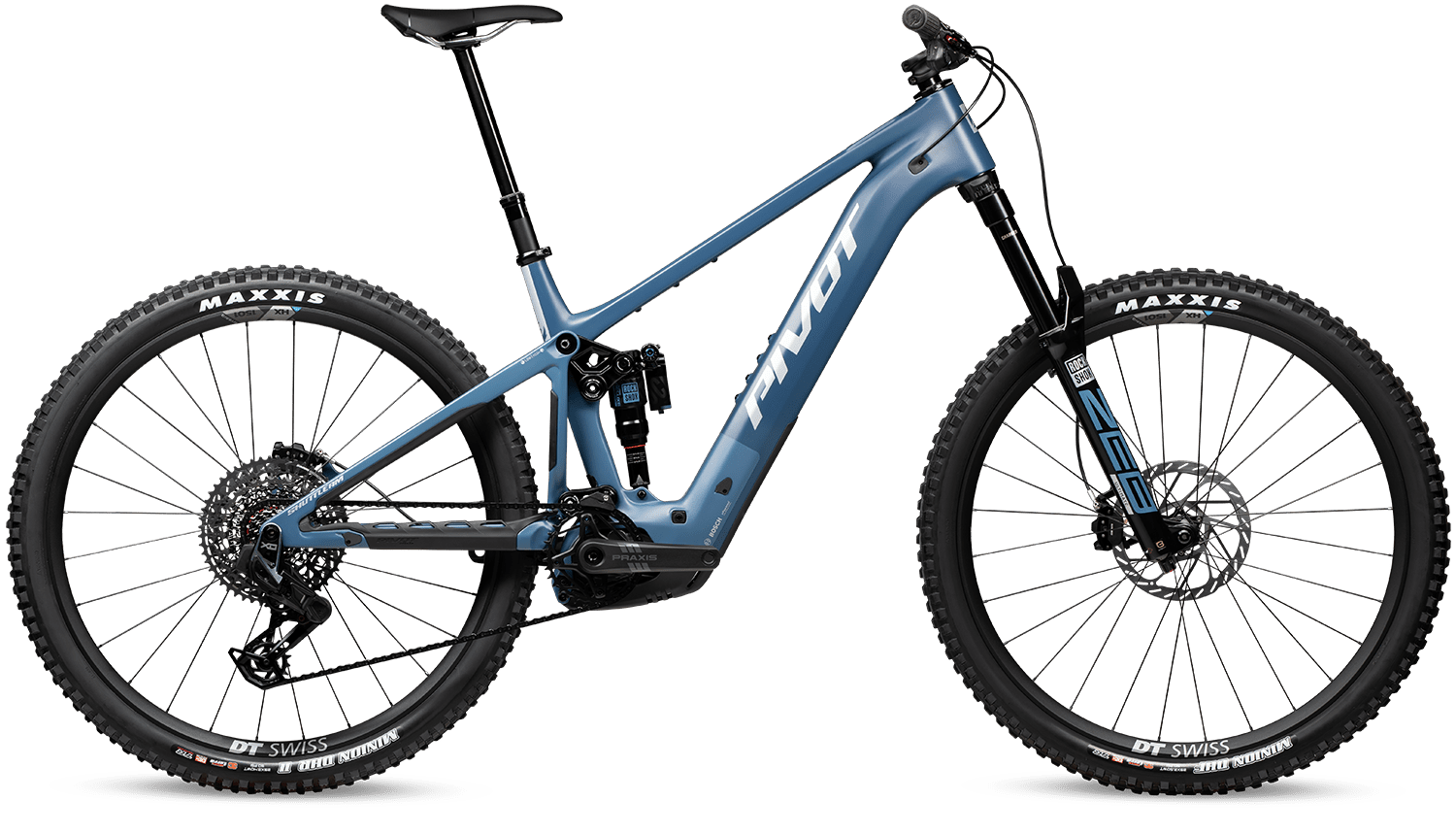 Testovací - Celoodpružené elektrokolo Pivot Shuttle AM Pro X0 Eagle Transmission vel L najeto  74km! Barva: Blue Dark Sky, Velikost: L