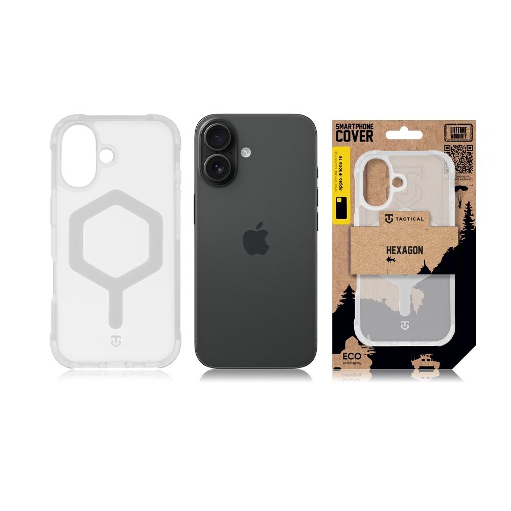 Zadní kryt Tactical MagForce Hexagon pro Apple iPhone 16, T-white