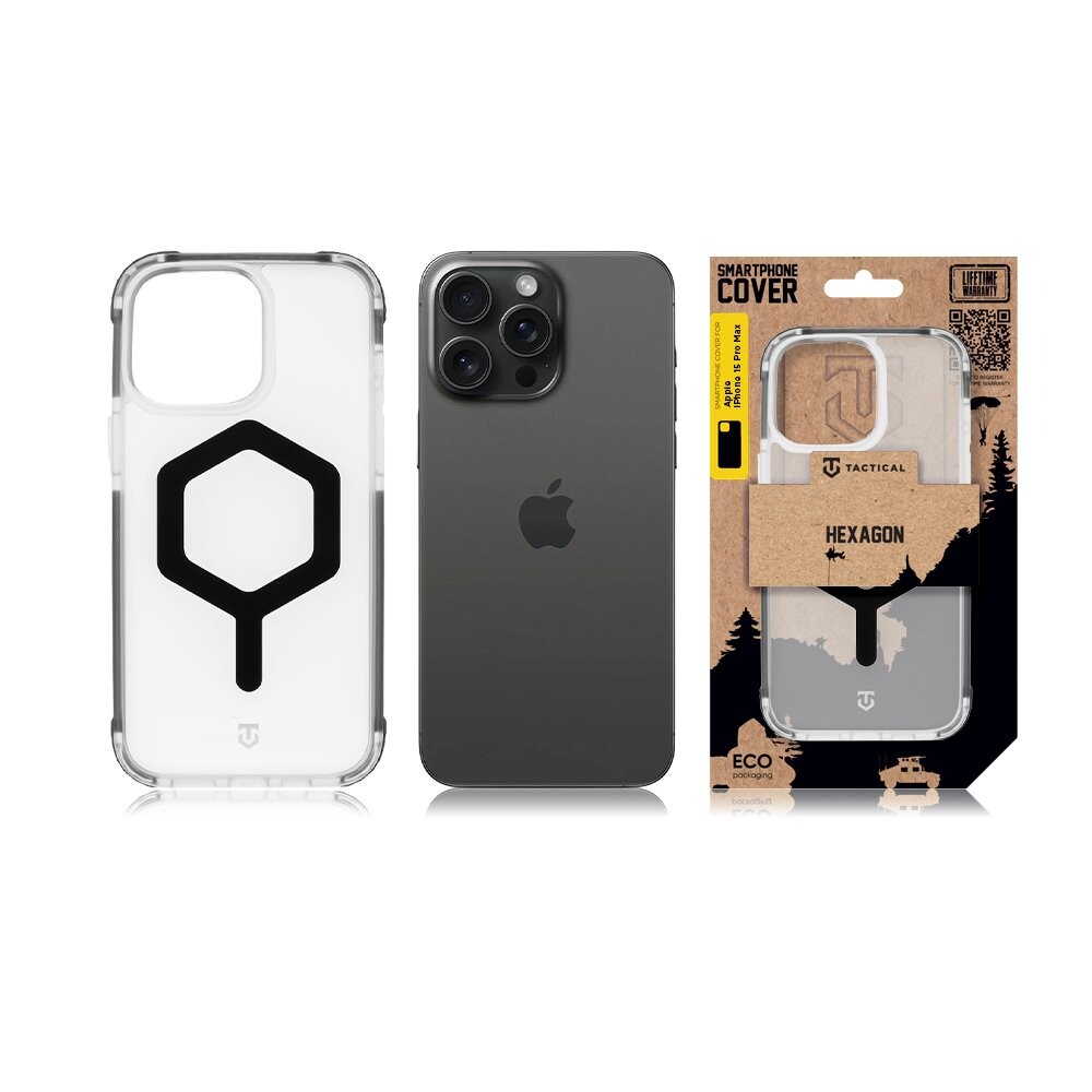 Zadní kryt Tactical MagForce Hexagon pro Apple iPhone 15 Pro Max, black