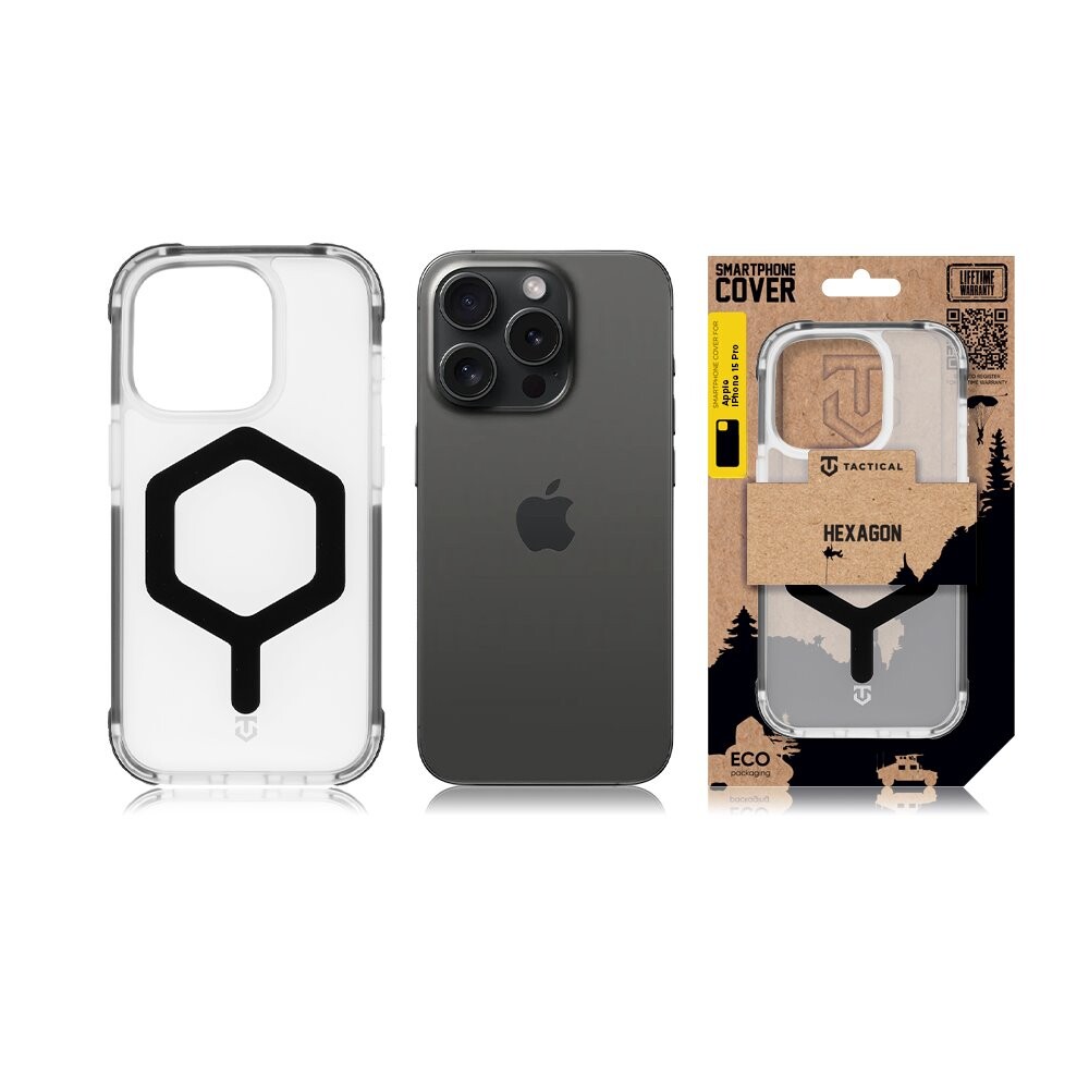 Zadní kryt Tactical MagForce Hexagon pro Apple iPhone 15 Pro, black