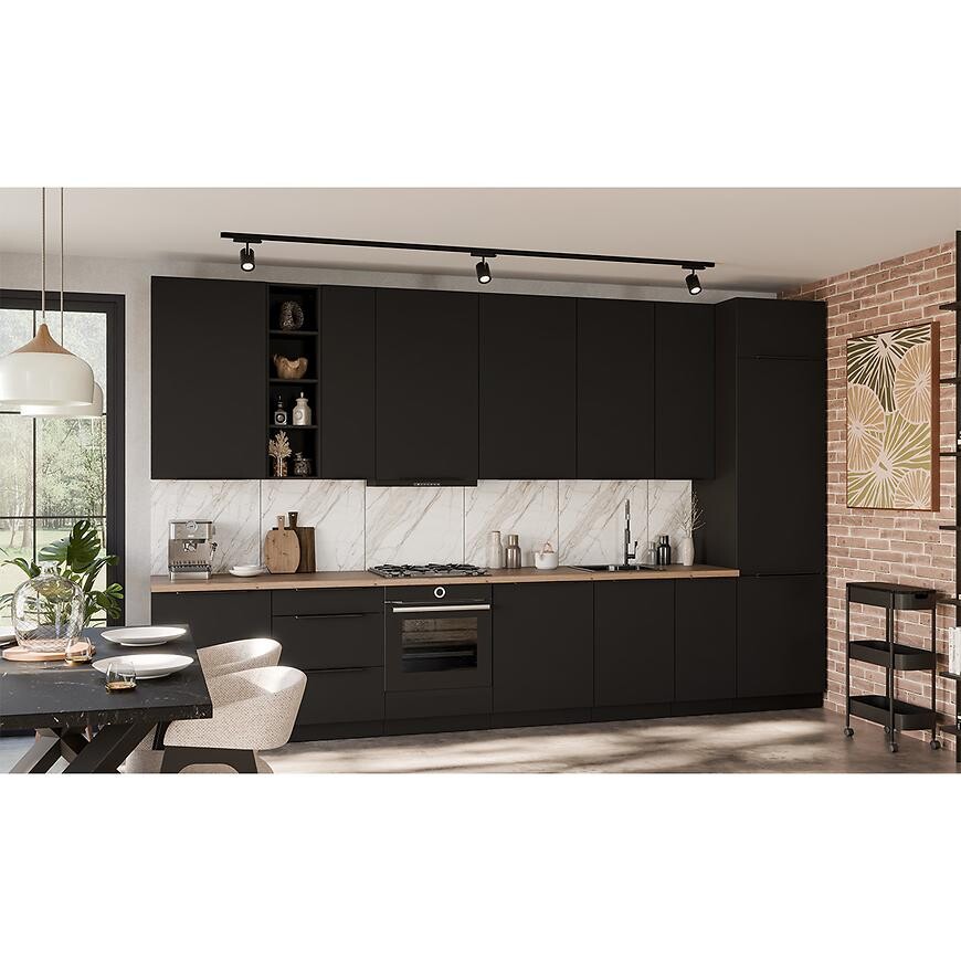 Kuchyňská linka Aria BL/BL 390 cm bez kuchyňské desky