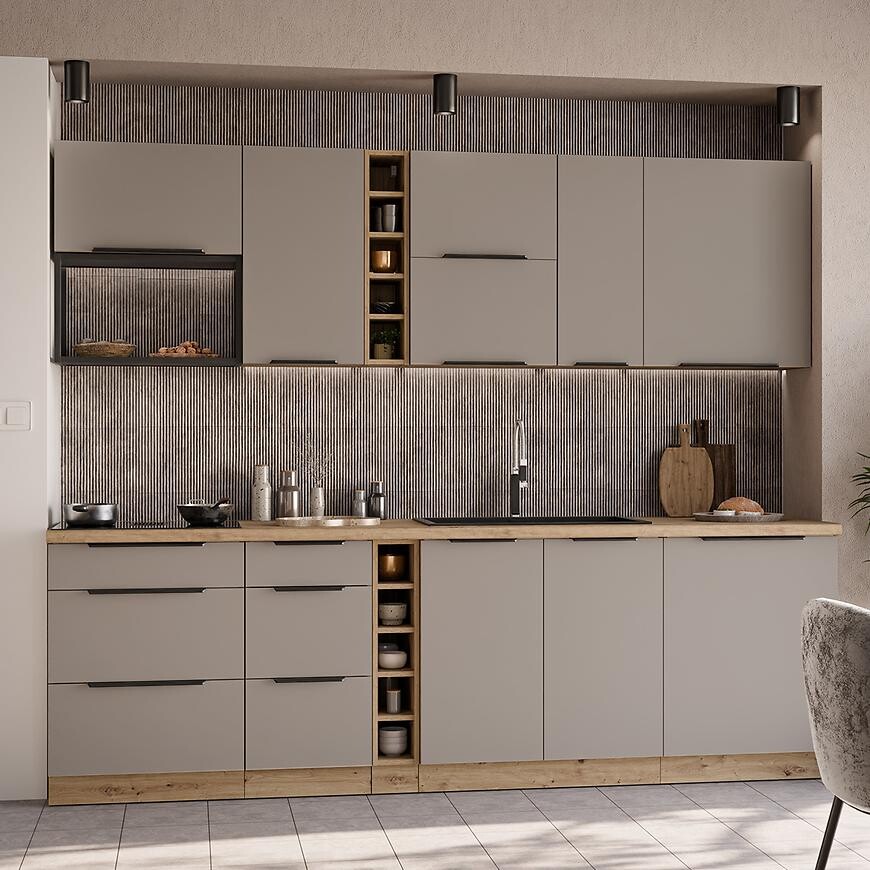 Kuchyňská linka Aria TA/AR 255 cm bez kuchyňské desky