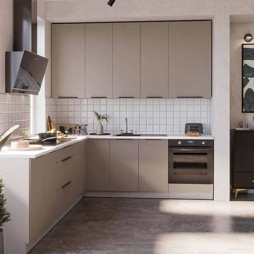 Kuchyňská linka Aria TA/WH 260x230 cm bez kuchyňské desky