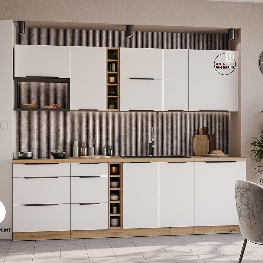 Kuchyňská linka Aria WH/AR 255 cm bez kuchyňské desky