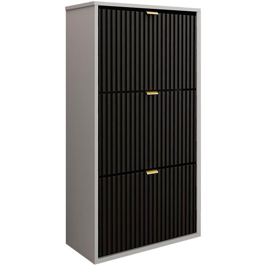 Botník Laro I stojací bílá/černá/zlatá