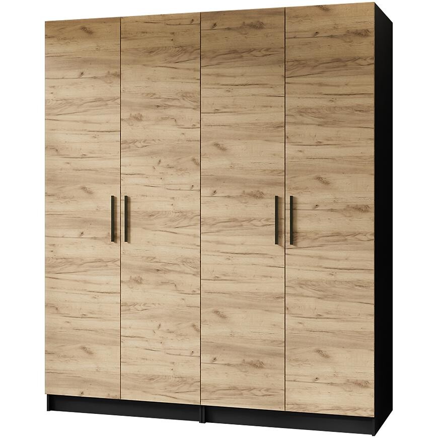 Skříň 2x Gold 2D černá/dub craft zlatá