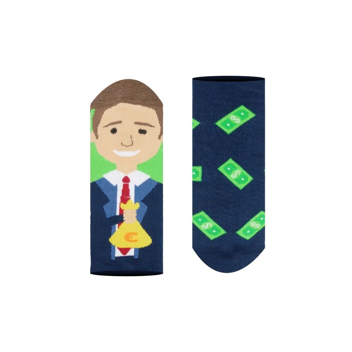 Ponožky kotníkové Hesty Money maker - modré-barevné, 39-42