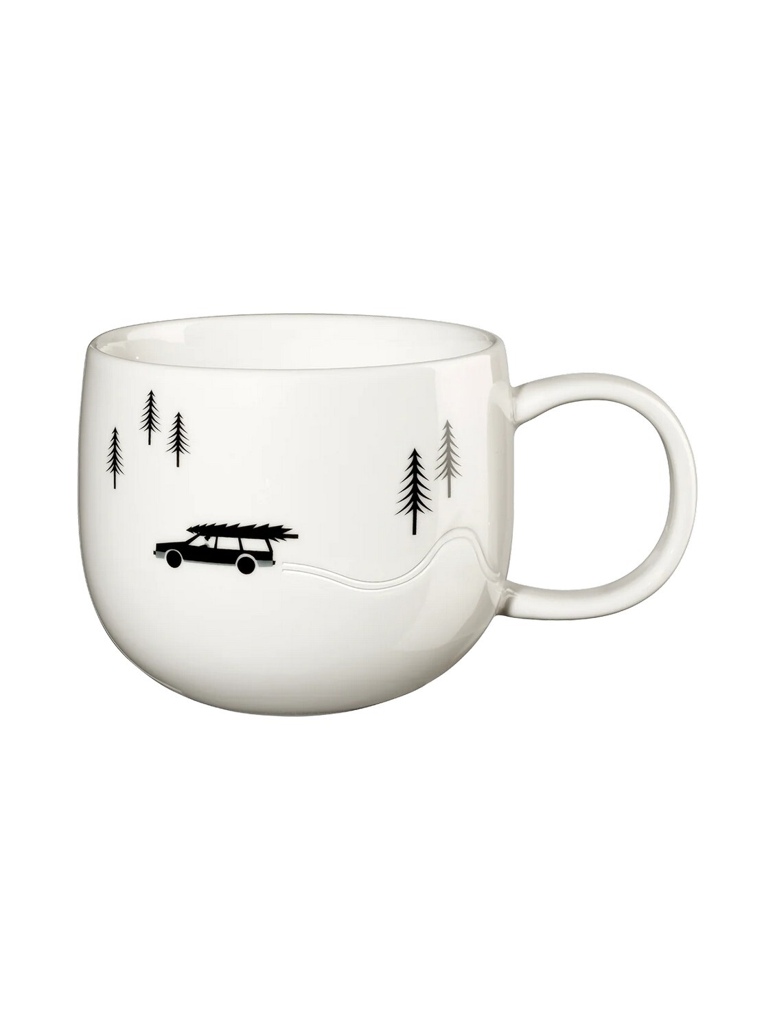Porcelánový hrnek s uchem 400 ml JOY SKIDDING XMAS ASA Selection - bílý