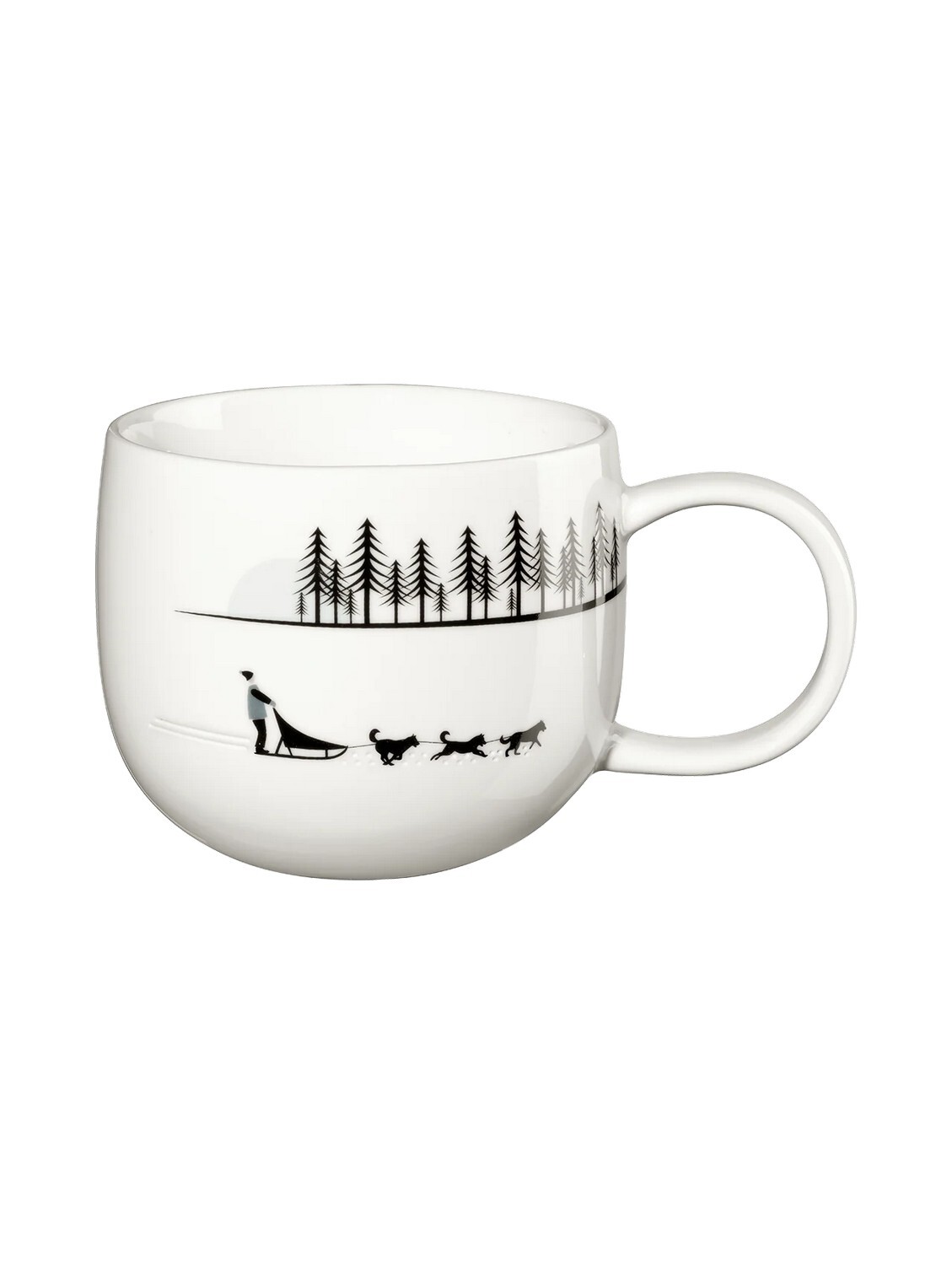 Porcelánový hrnek s uchem 400 ml JOY SLED DOGS ASA Selection - bílý