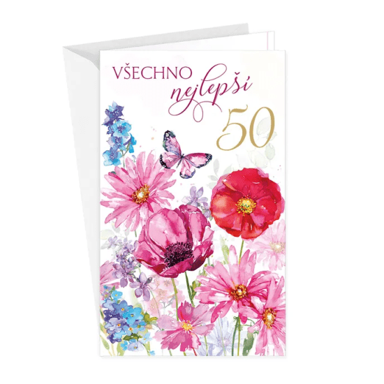 Argus Blahopřání k 50. narozeninám - klopa na peníze - 15-6467c50