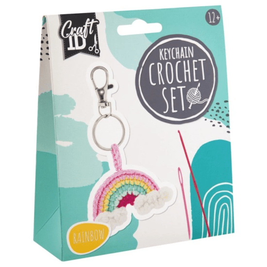 Craft ID Sada na háčkování - přívěsek na klíče - duha - CR1718/GE