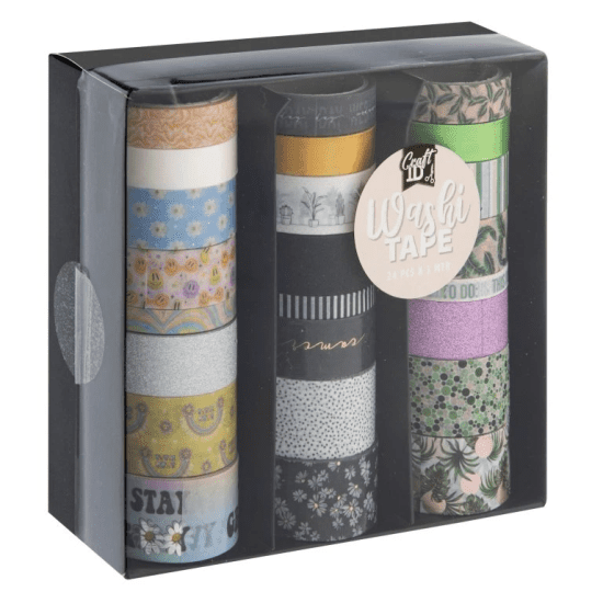 Craft ID Dekorační lepicí pásky - Washi - růžové - 3 m - 24 ks - CR3010/GER