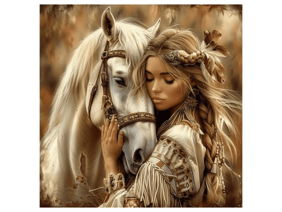 Norimpex Diamantový obrázek - Kůň a dívka - 30 x 40 cm - 2003075