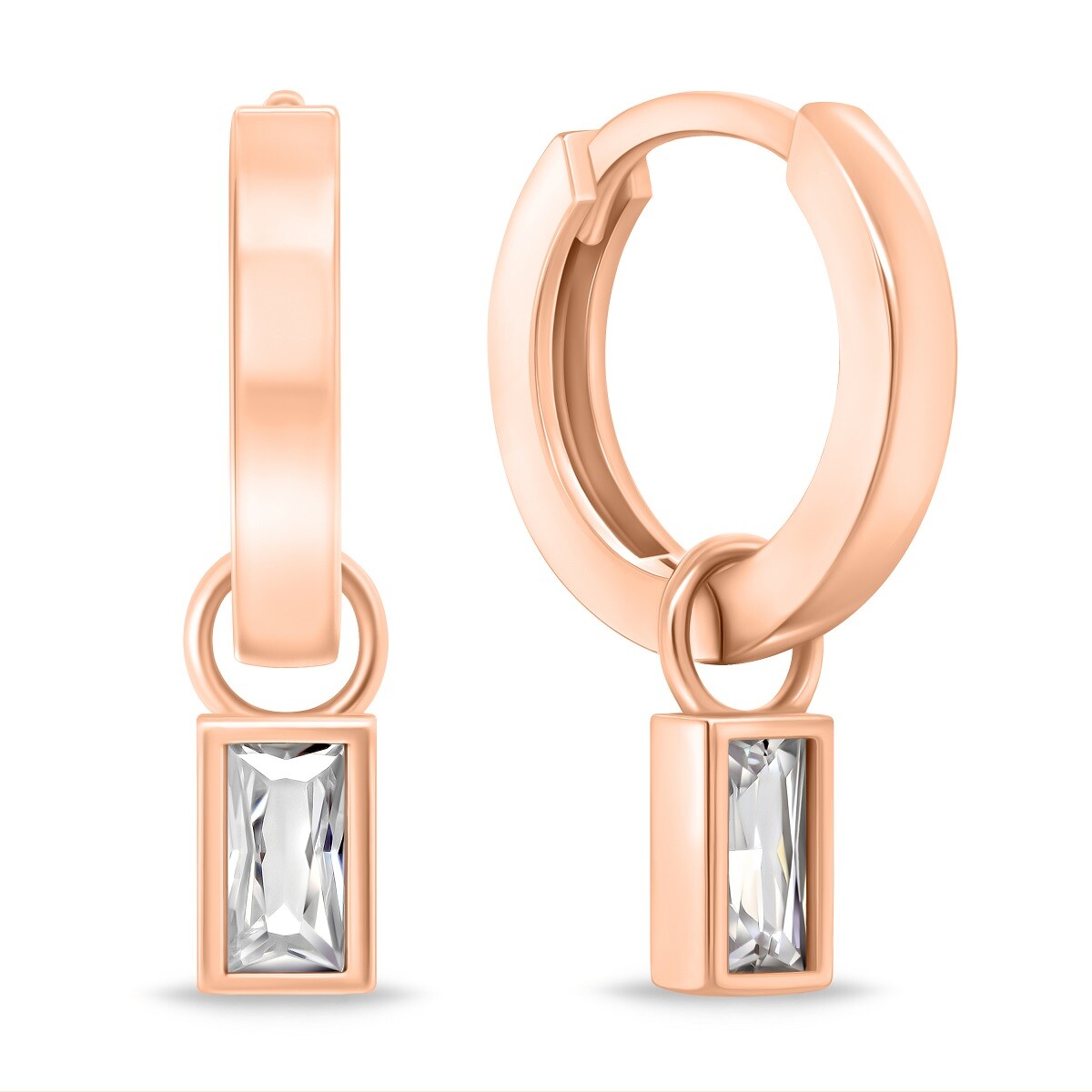 Brilio Silver Minimalistické kruhové náušnice 2v1 se zirkony EA840R