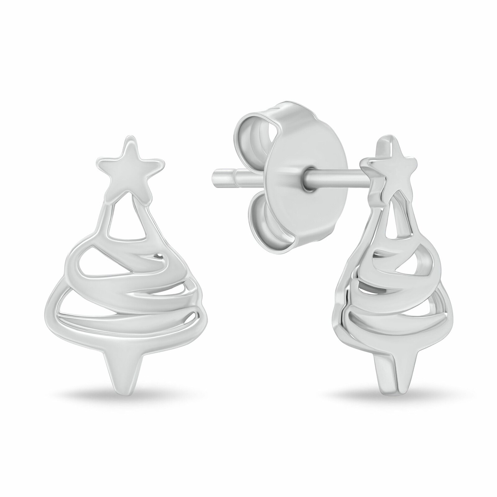 Brilio Silver Vánoční stříbrné náušnice Stromeček EA1244W