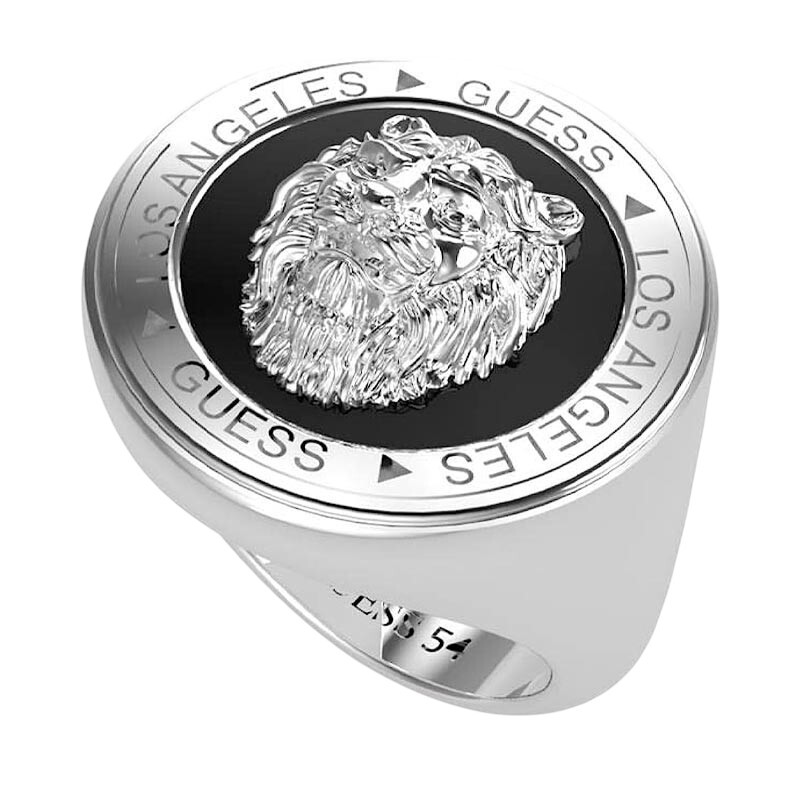 Guess Stylový ocelový prsten pro muže Lion King JUMR01315JWSTBK 64 mm