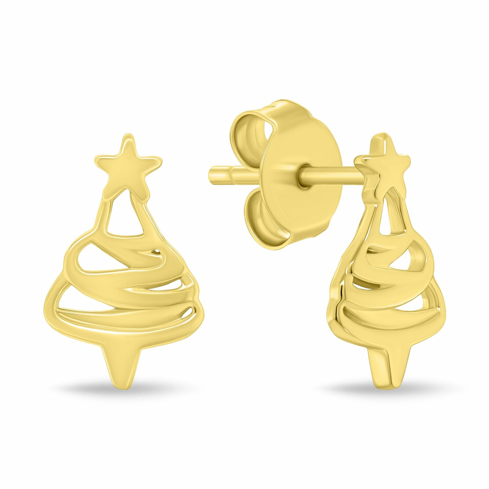 Brilio Silver Vánoční pozlacené náušnice Stromeček EA1244Y