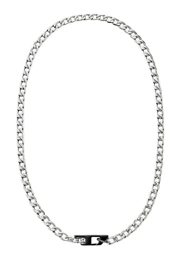 Diesel Nepřehlédnutelný ocelový náhrdelník D Logo DX1636931