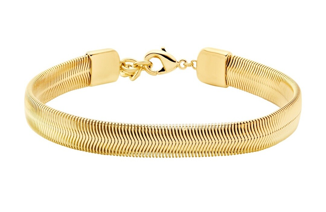 Michael Kors Elegantní pozlacený náramek Hádek Chevron MKJ8487710