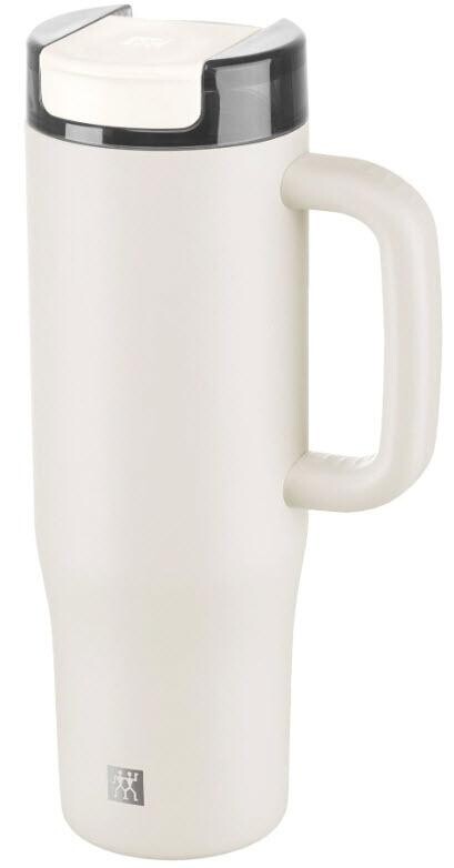 Nerezový termohrnek s ouškem Thermo Plus, 0,9 l, krémová 1034342