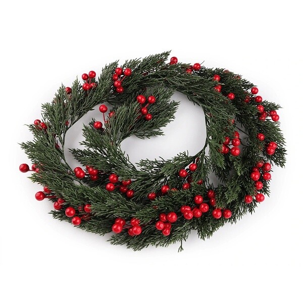 Girlanda umělá vánoční s bobulemi