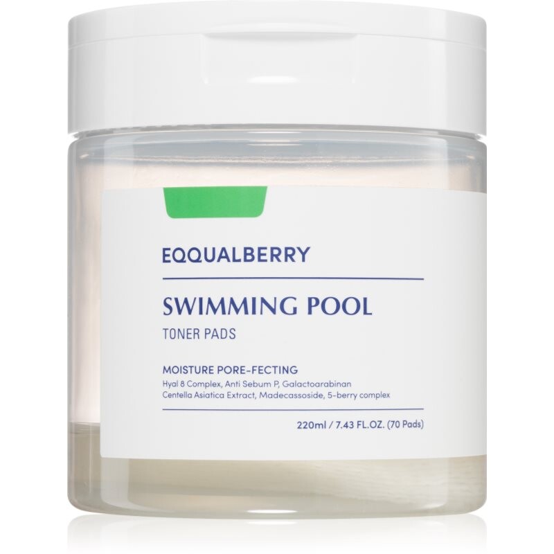 EQQUALBERRY Swimming Pool Toner Pads exfoliační polštářky s hydratačním účinkem 70 ks