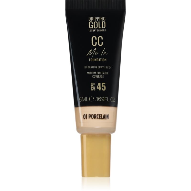 Dripping Gold CC Me In Mini Trial lehký make-up SPF 45 odstín Porcelain 01 5 ml