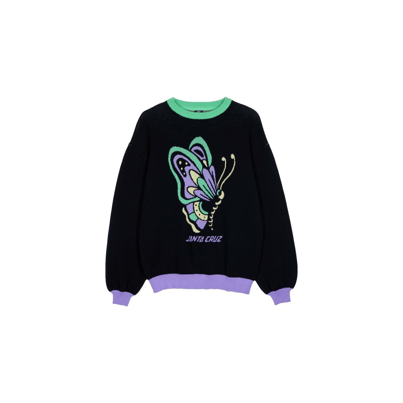 mikina SANTA CRUZ - Field Butterfly Knit Crew Black (BLACK) velikost: 12
