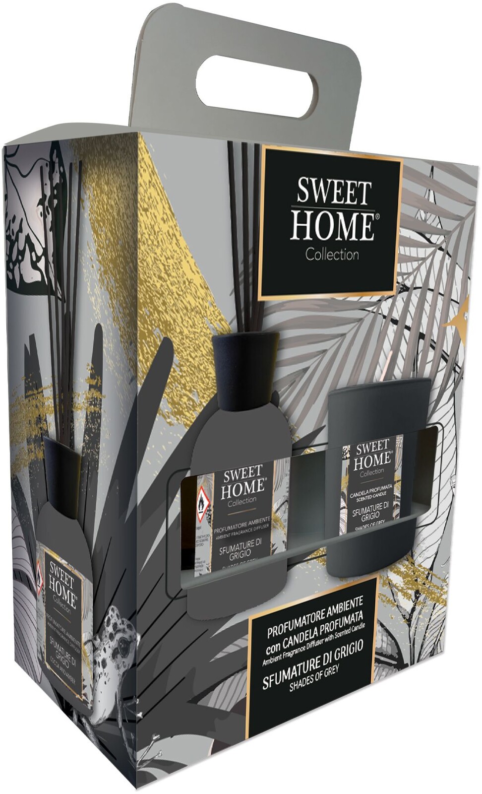 Sweet Home Collection Dárková sada aroma difuzéru se svíčkou Shades of Grey