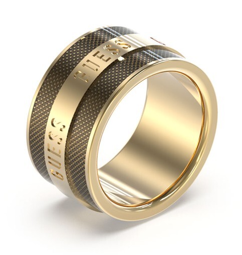 Guess Fashion pozlacený prsten Legacy JUMR03209JWYGBK 64 mm