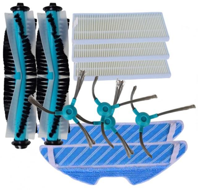 11ks Kartáče, HEPA filtry a mopy pro Conga 1590, Symbo Laserbot 650, xBot 5, Lauben 52BB, 26BB, sada