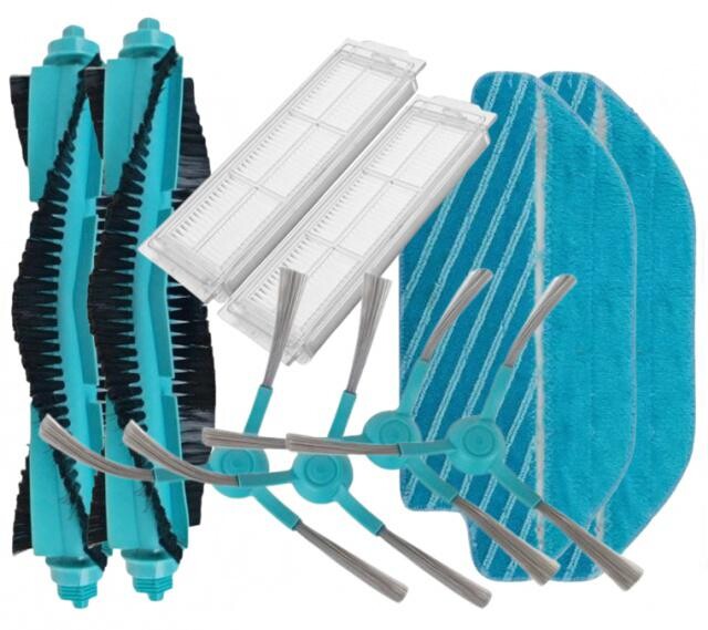 10ks HEPA filtry, kartáče a mopy pro ETA 2228 Navaggio, Conga, Viomi V2,V3, Xiaomi Mop-Pro, sada