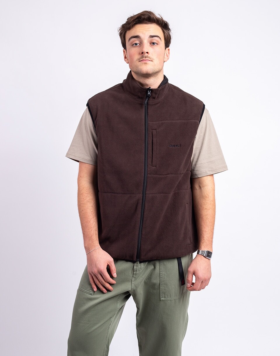Gramicci Thermal Fleece Reversible Vest TOBACCO S