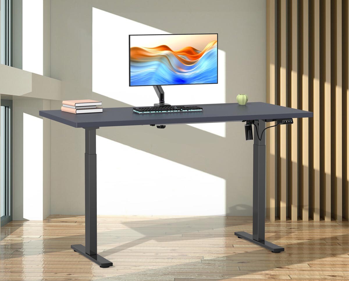 VCM Výškově nastavitelný stůl E-Lona 110x80, antracit