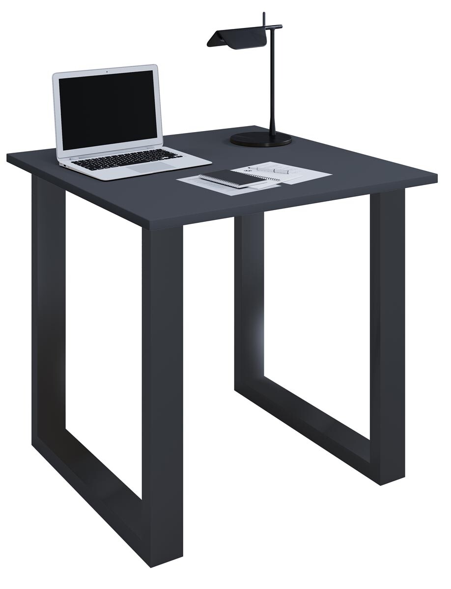 VCM Stůl Lona 80x80 U-nohy, antracit