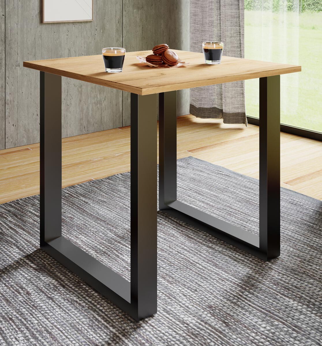 VCM Jídelní stůl Xona 80x80 U-nohy, dub medový