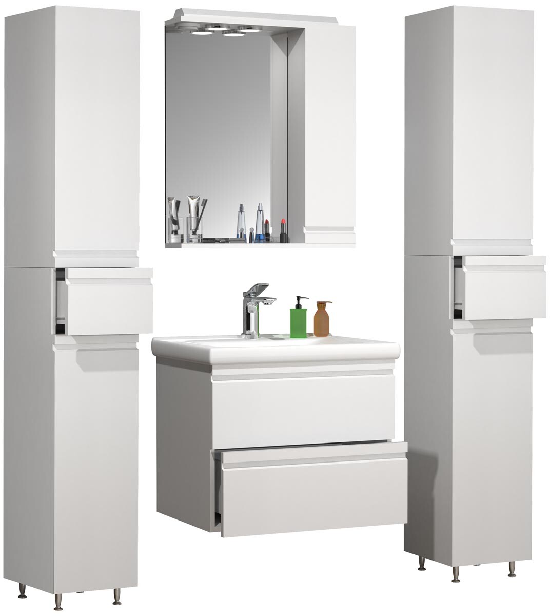 5dílná umyvadlová skříňka Silora L, bílá