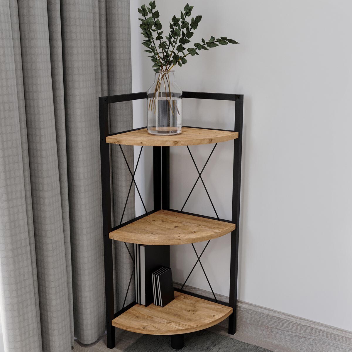 Rohový regál Insasi 2, dub medový