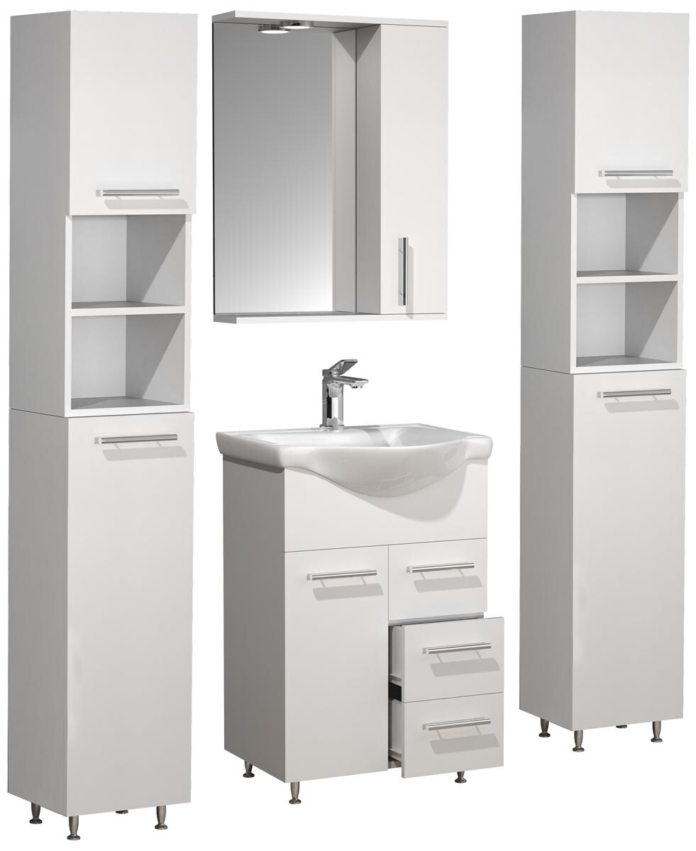 5dílná umyvadlová skříňka Lisalo L, bílá