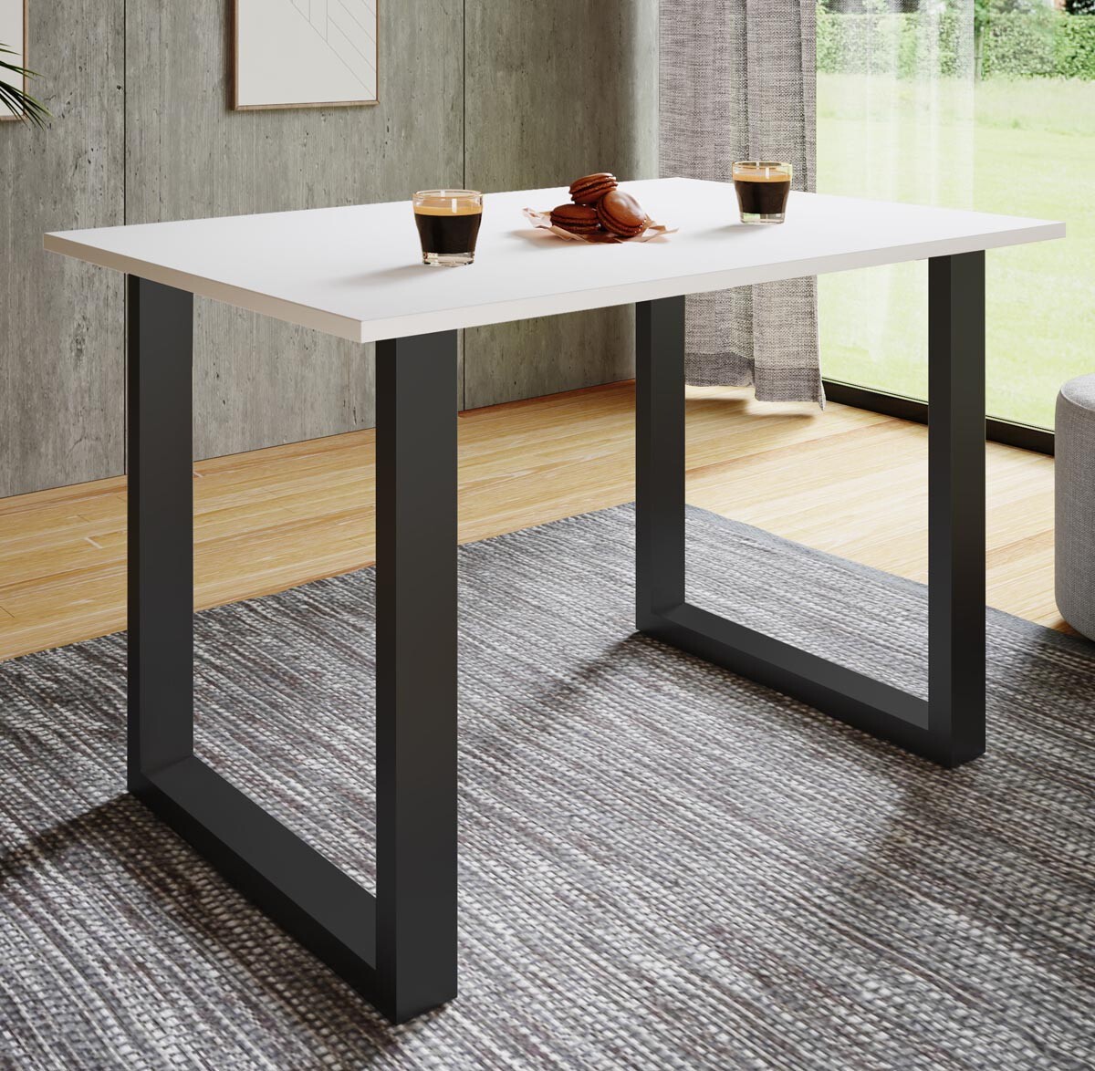 Jídelní stůl Xona 110x50 U-nohy, bílý