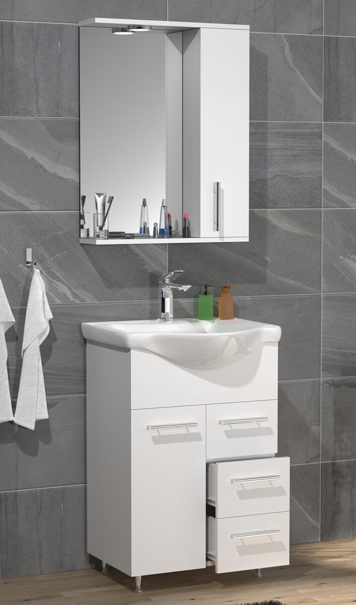 3dílná umyvadlová skříňka Lisalo L, bílá