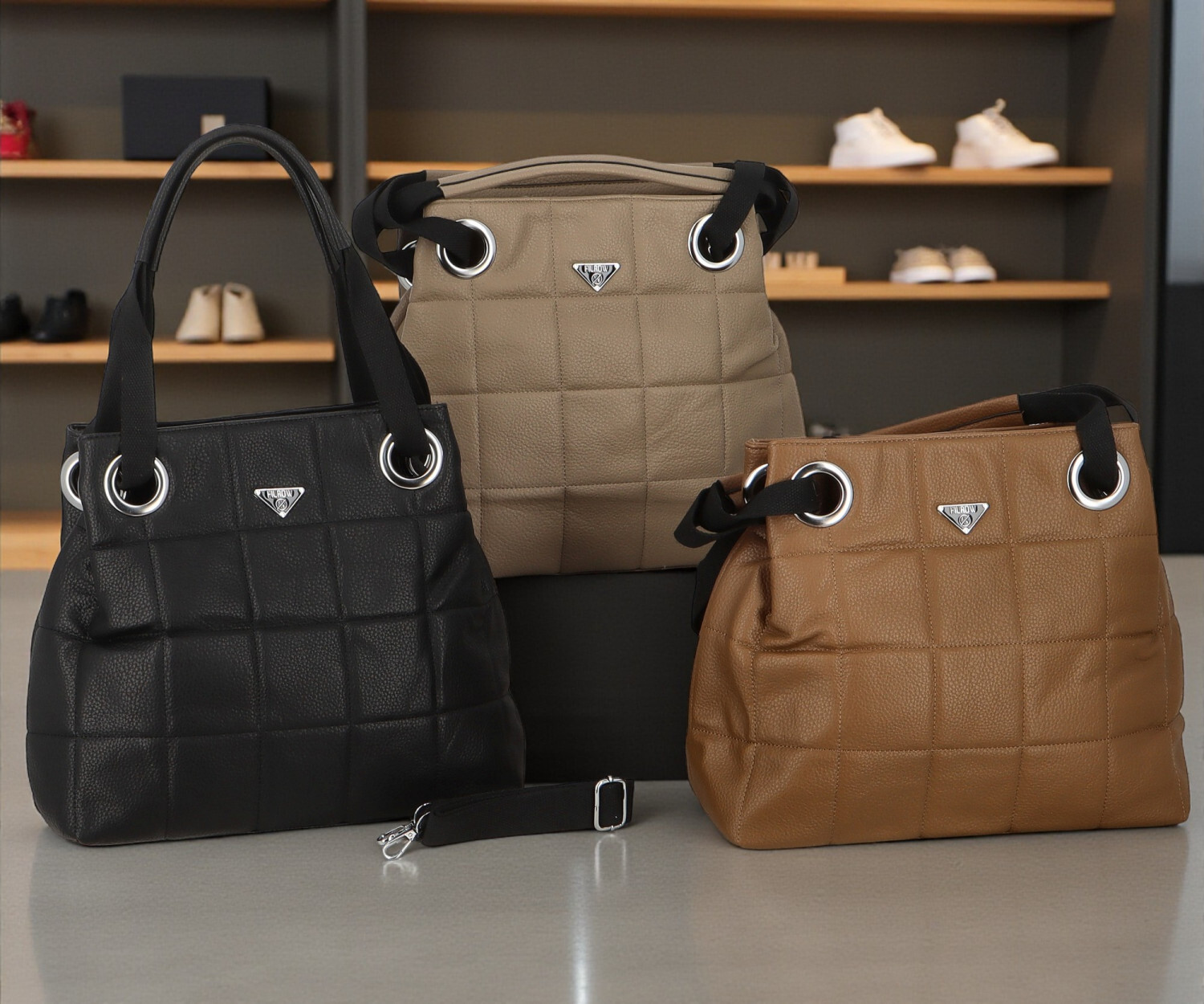 Trendy dámská koženková kabelka do ruky Merlina, béžová