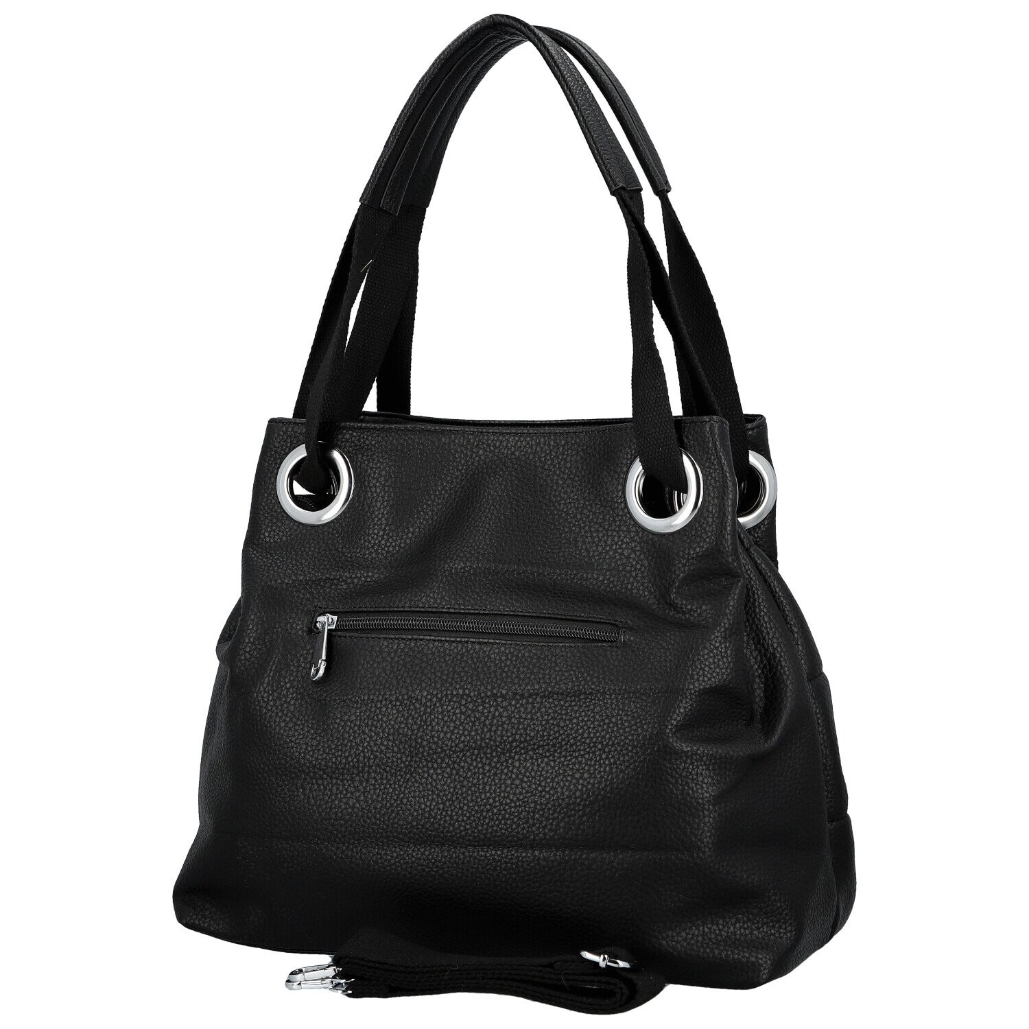 Trendy dámská koženková kabelka do ruky Merlina, černá