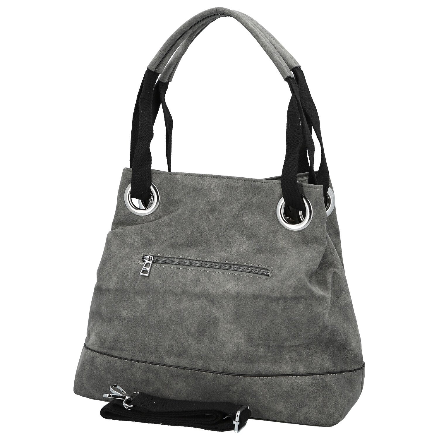 Módní dámská koženková kabelka na rameno Harieta, šedá