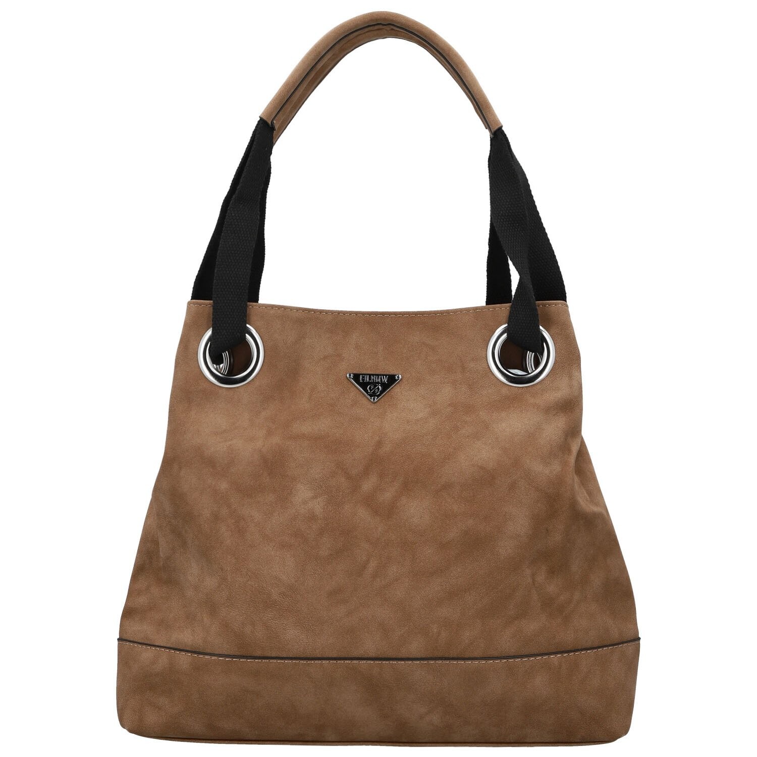 Módní dámská koženková kabelka na rameno Harieta, hnědá