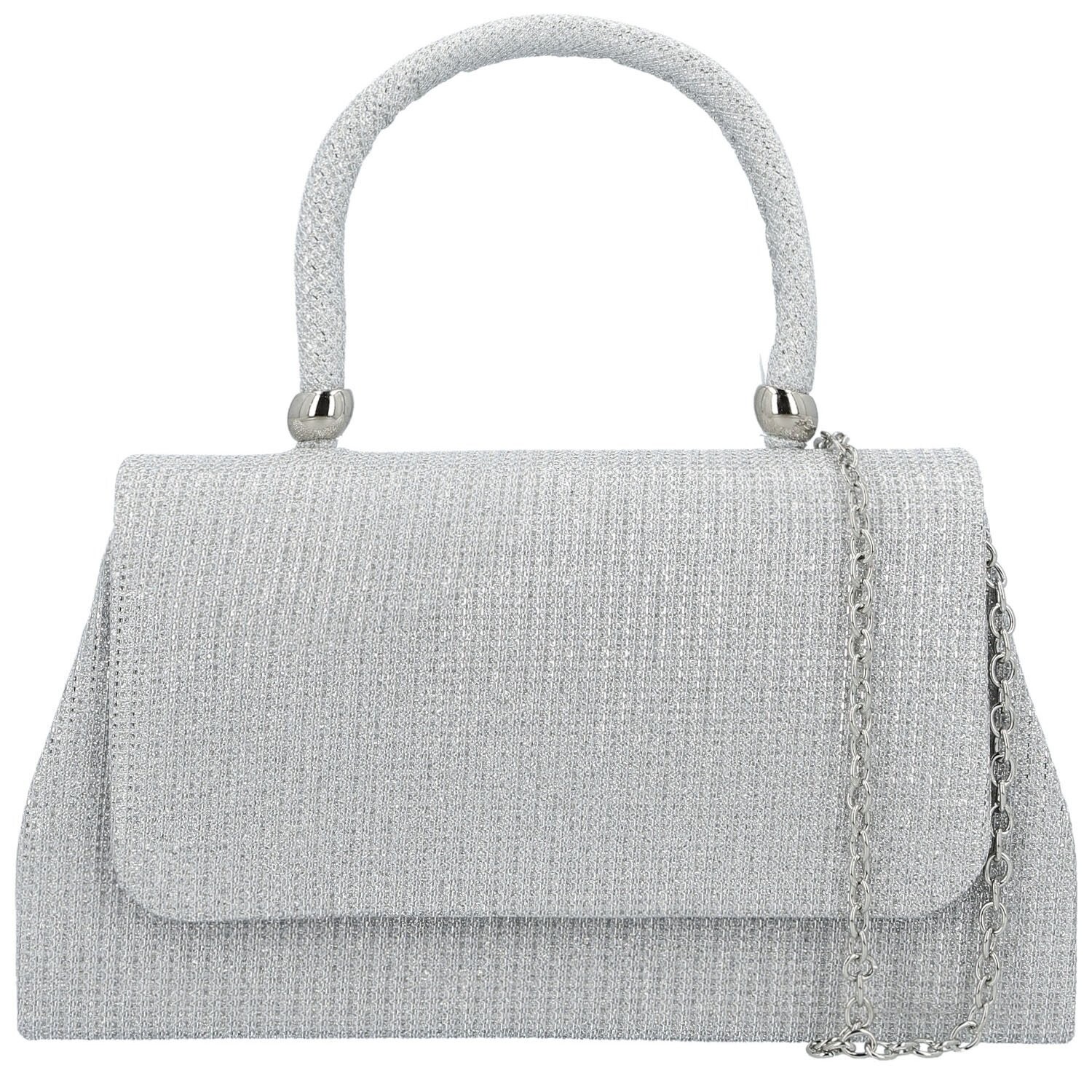 Módní dámská plesová kabelka Michelle Moon Araxi, stříbrná