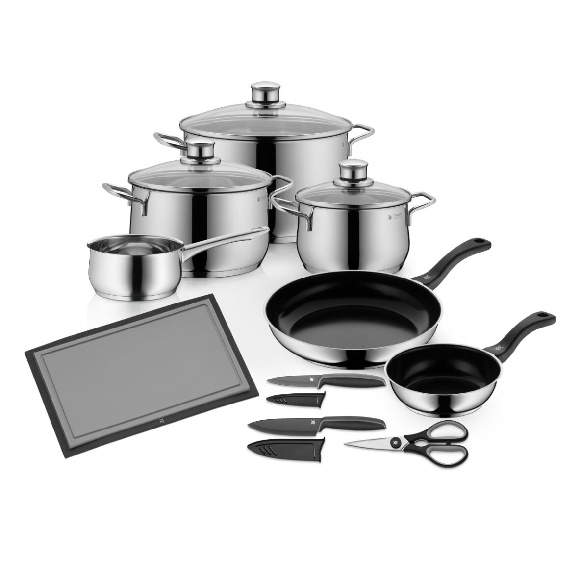 Sada hrnců DIADEM PLUS, sada 10 ks, stříbrná, nerezová ocel, WMF